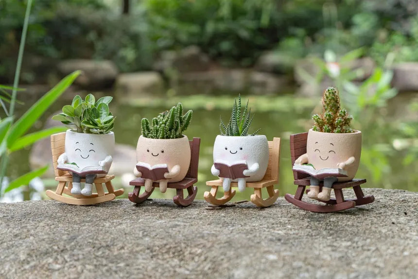 🌿 Rocking Chair Plant Pot – A Little Happiness for Every Corner