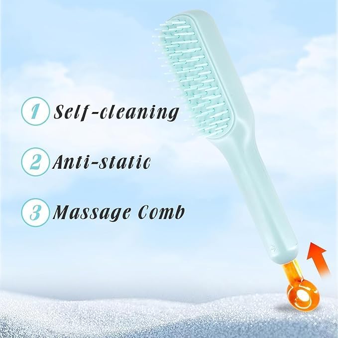 Self-Cleaning Anti-Static Massage Comb 💆‍♀️✨