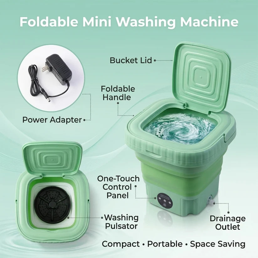 🧺 Portable Foldable Mini Washing Machine – Compact Laundry Solution