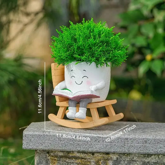🌿 Rocking Chair Plant Pot – A Little Happiness for Every Corner