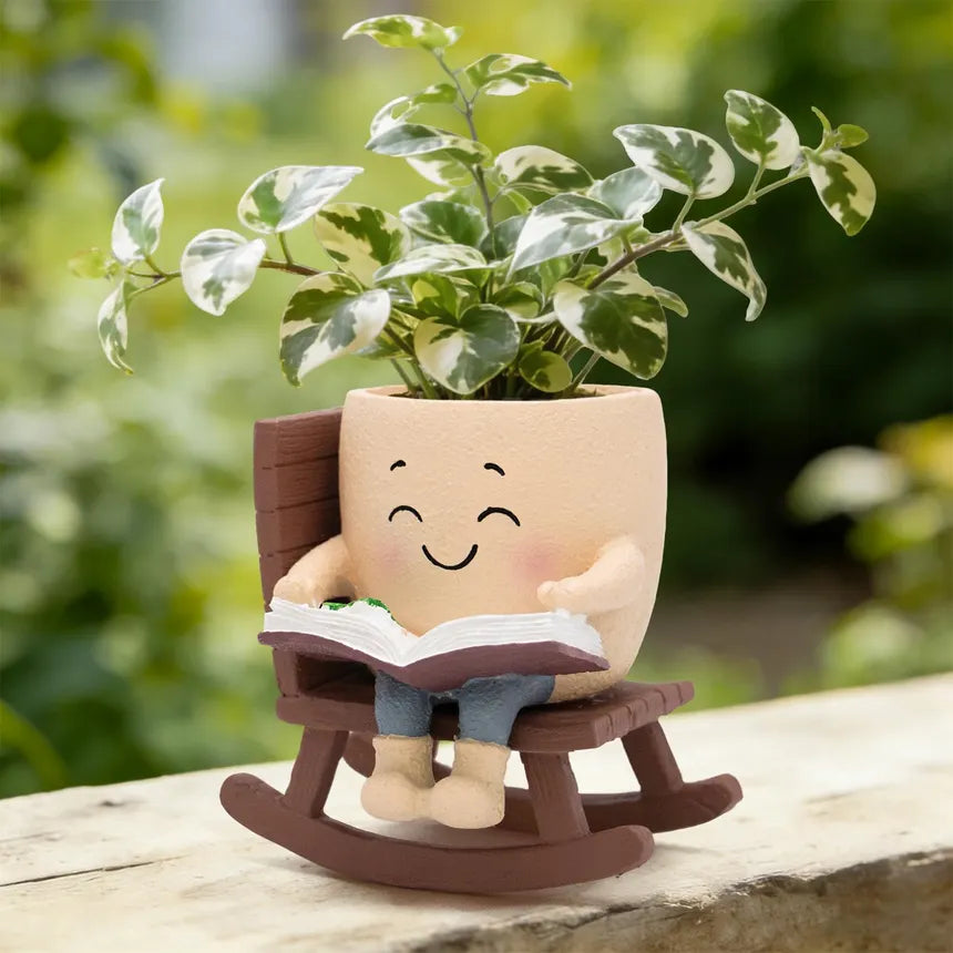 🌿 Rocking Chair Plant Pot – A Little Happiness for Every Corner