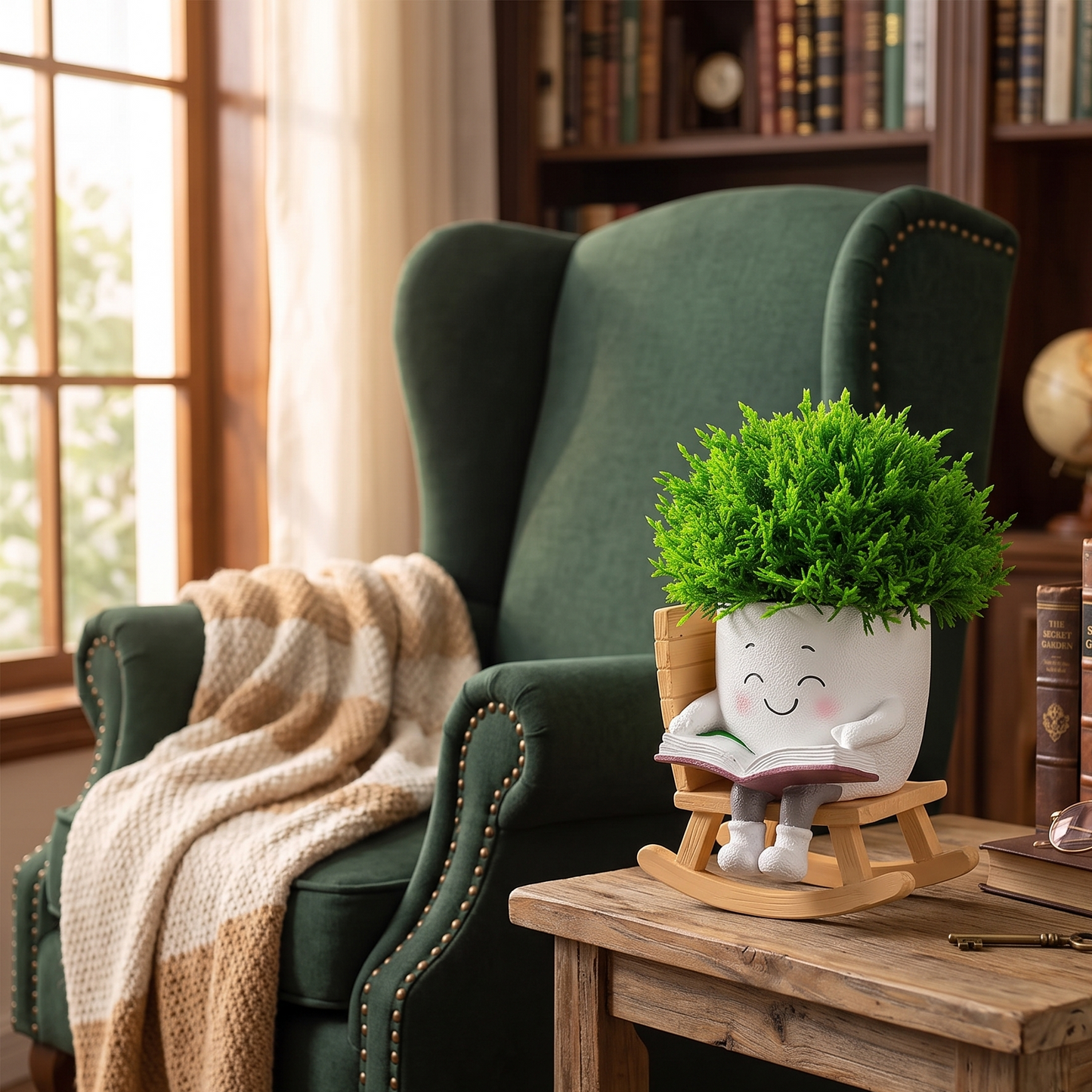 🌿 Rocking Chair Plant Pot – A Little Happiness for Every Corner